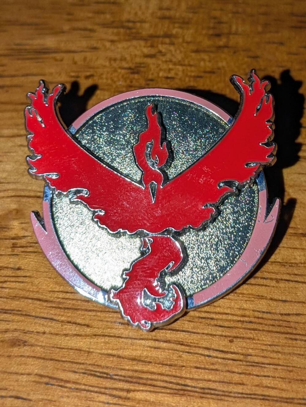 Official Pokemon GO Team Valor Deluxe Enamel Pin Moltres TCG